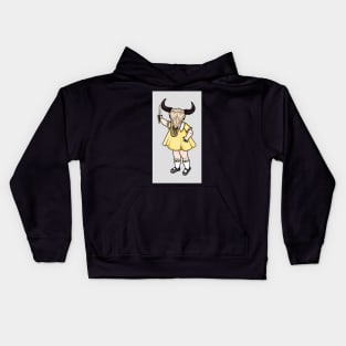 ram skull girl Kids Hoodie